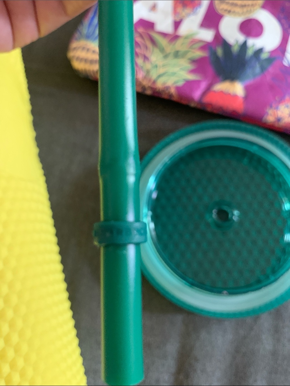 3pc Starbucks Yellow Studded Tumbler with Tropical Aloha Pouch&keychain - Picture 5 of 10